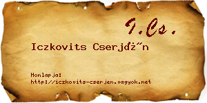 Iczkovits Cserjén névjegykártya